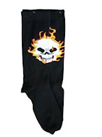 Medias de Algodón Negra Calavera & Fuego